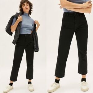 EVERLANE Cropped Straight Leg Black Minimalist Comfy Jeans